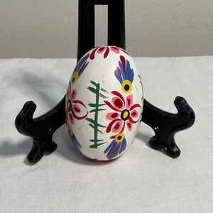 Vintage Hand Painted Wooden Folk Art Easter Egg Ukrainian Folk Art